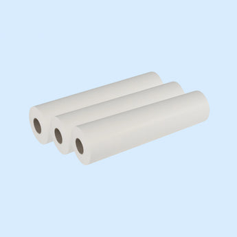 Filtervlies Viskose Rolle Filtervlies Viskose 50g Rolle als drei weiße Rollen mit braunem Innenkern Filtervlies Viskose Rolle Filtervlies Viskose 50g Rolle als drei weiße Rollen mit braunem Innenkern