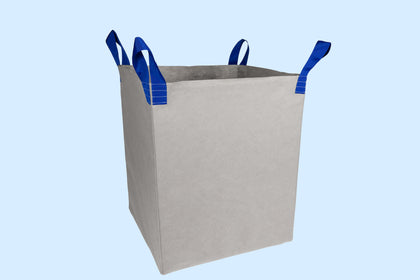 Sac filtrant déshydratation des boues XXL 1,25 m³, sac gris avec quatre anses bleues