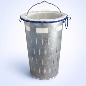 Verzinkter Metall Pelletfilter A4 70 Mikron Filtereimer zur Rückhaltung von Mikroplastik und Kunststoffgranulat