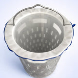 Innenansicht eines Metall Pelletfilters A4 mit 70 Mikron Filtereinsatz zur Filtration von Kunststoffgranulat