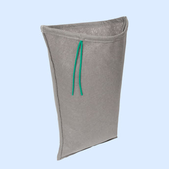 Microplastik Filtersack Straßenabläufe Microplastik Filtersack 70my Straßenabläufe grau mit grüner Kordel und Saum