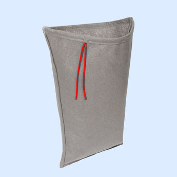 Microplastik Filtersack Straßenabläufe Microplastik Filtersack 70my Straßenabläufe grau mit roter Kordel und Saum