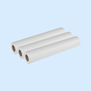 Filtervlies Rolle PP Filtervlies Rolle 20g PP als drei weiße Rollen mit braunem Innenkern