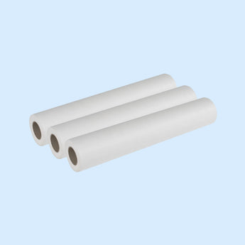 Filtervlies Rolle PP Filtervlies Rolle 20g PP als drei weiße Rollen mit braunem Innenkern
