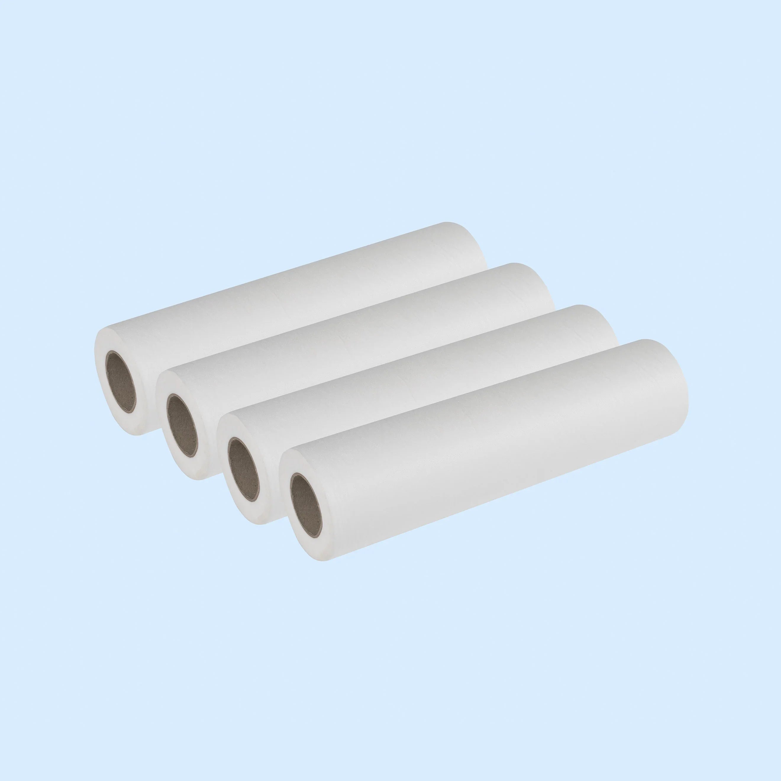 Filtervlies Rolle PP Filtervlies Rolle 20g PP als vier weiße Rollen mit braunem Innenkern