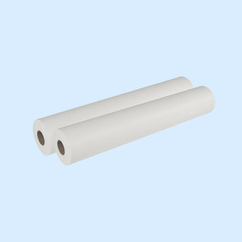 Filtervlies Viskose Rolle Filtervlies Viskose 30g Rolle als zwei weiße Rollen mit braunem Innenkern